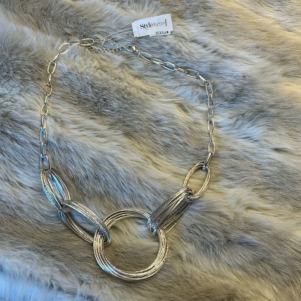 New with tags. Style & Co. Silver necklace.